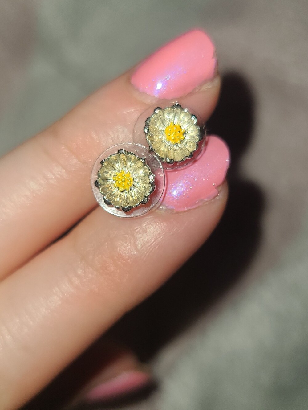 Silver Daisy Stud Earrings
